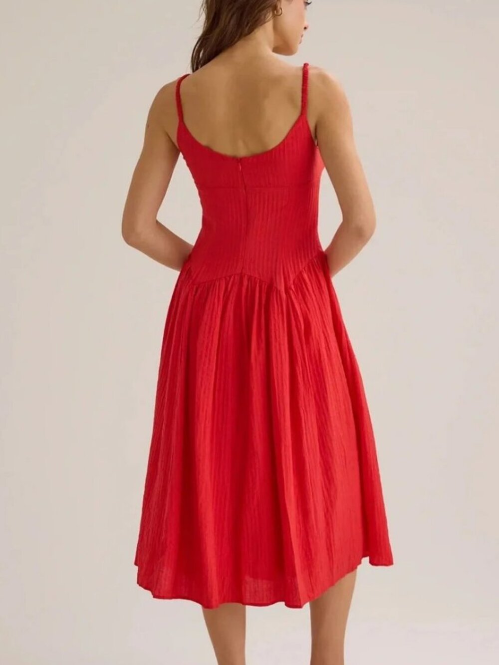 Altar'd State Red Sloane Midi Dress - Picture 5 of 10